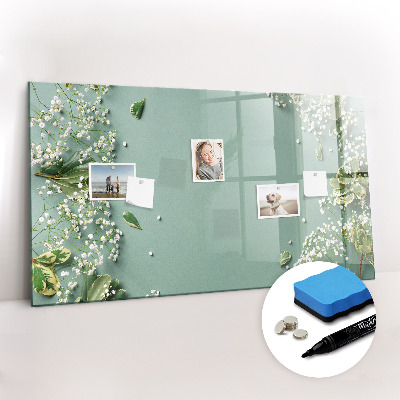 Magnetic erase board Delicate flowers