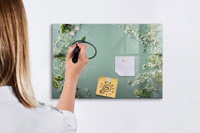 Magnetic erase board Delicate flowers