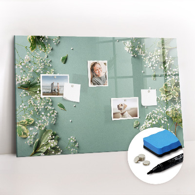 Magnetic erase board Delicate flowers