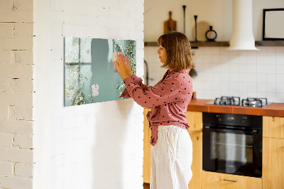 Magnetic erase board Delicate flowers