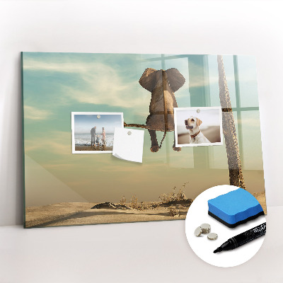 Magnetic writing board Elephant on a tree