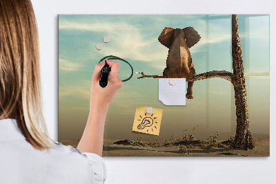 Magnetic writing board Elephant on a tree