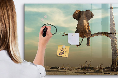 Magnetic writing board Elephant on a tree