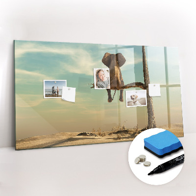 Magnetic writing board Elephant on a tree