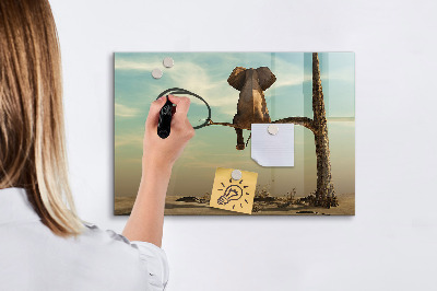 Magnetic writing board Elephant on a tree