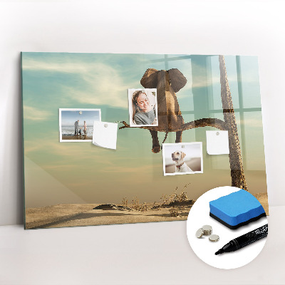 Magnetic writing board Elephant on a tree