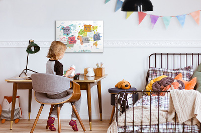 Magnetic erase board Animal World Map