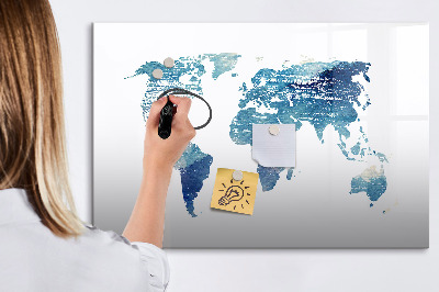 Magnetic writing board World map