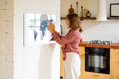 Magnetic writing board World map
