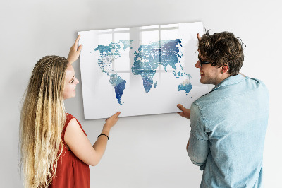 Magnetic writing board World map