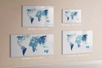 Magnetic writing board World map