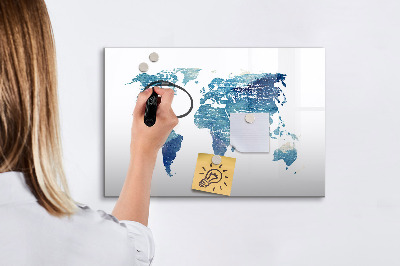 Magnetic writing board World map