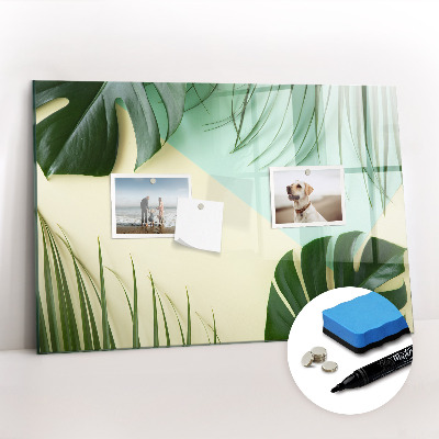Magnetic erase board Monstera leaves