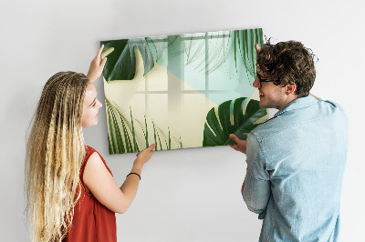 Magnetic erase board Monstera leaves