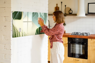 Magnetic erase board Monstera leaves