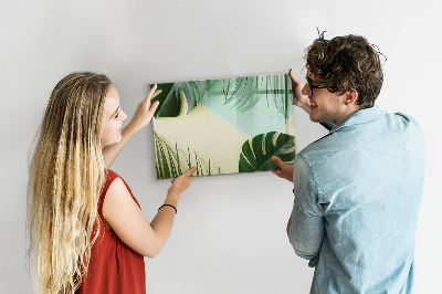 Magnetic erase board Monstera leaves