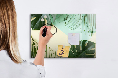 Magnetic erase board Monstera leaves