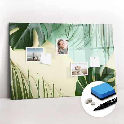 Magnetic erase board Monstera leaves