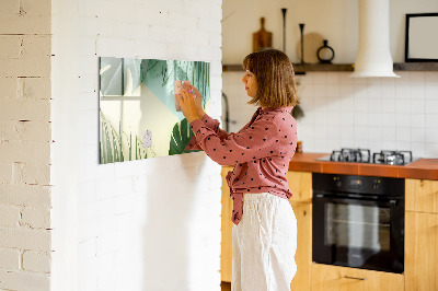 Magnetic board for drawing Monstera leaves