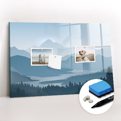 Magnetic board for writing Mountain landscape