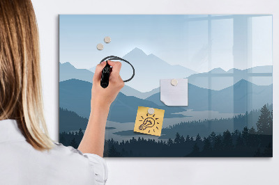 Magnetic board for writing Mountain landscape