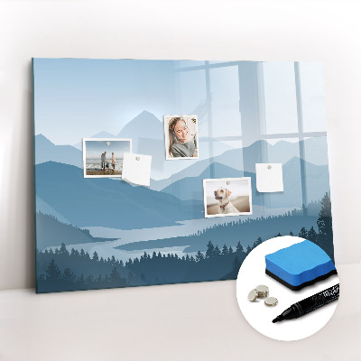 Magnetic board for writing Mountain landscape