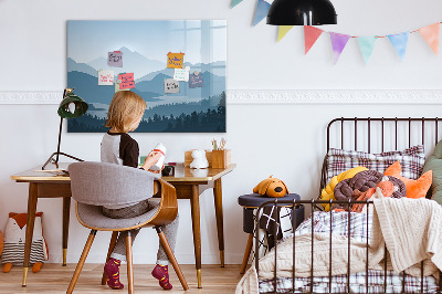 Magnetic board for writing Mountain landscape