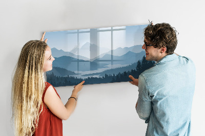 Magnetic erase board Mountain landscape