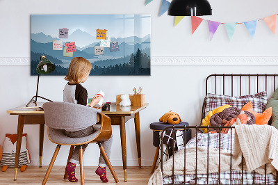 Magnetic board for writing Mountain landscape