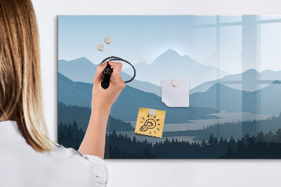 Magnetic erase board Mountain landscape