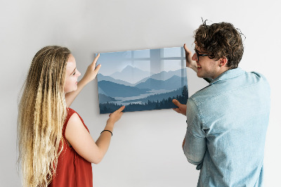 Magnetic erase board Mountain landscape
