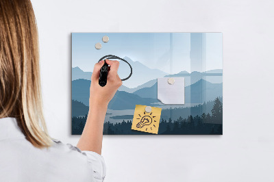 Magnetic erase board Mountain landscape