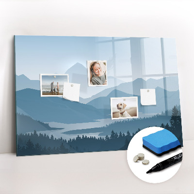 Magnetic board for writing Mountain landscape