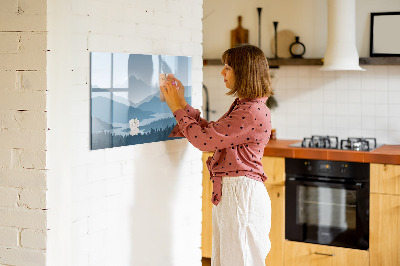 Magnetic board for writing Mountain landscape