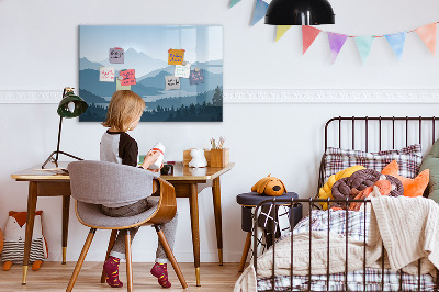 Magnetic board for writing Mountain landscape