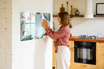 Magnetic board with marker Summer composition