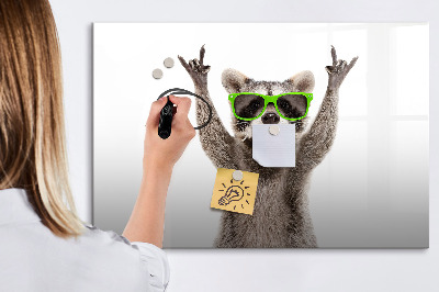 Magnetic board for drawing Raccoon with glasses