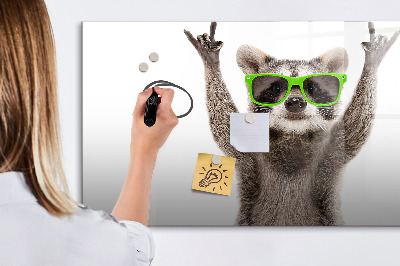 Magnetic board for drawing Raccoon with glasses