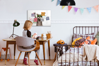 Magnetic board for drawing Raccoon with glasses