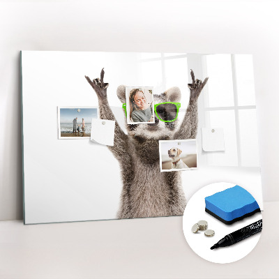 Magnetic erase board Raccoon with glasses