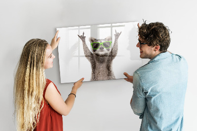 Magnetic erase board Raccoon with glasses