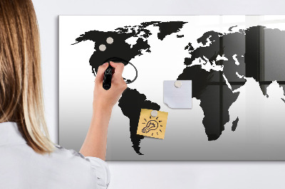 Magnetic board for drawing Black world map