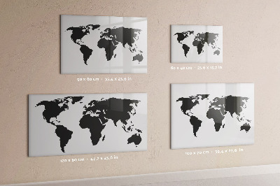 Magnetic board for drawing Black world map