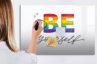 Magnetic board for drawing The inscription be yourself