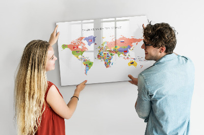 Magnetic board for writing Flag Map
