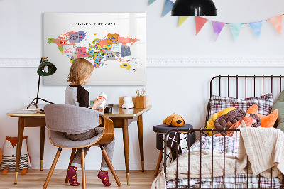 Magnetic board for writing Map of flags