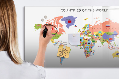 Magnetic board for writing Flag Map