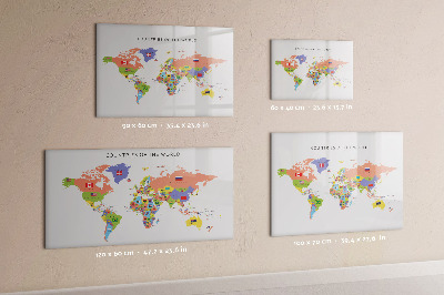 Magnetic board for writing Map of flags