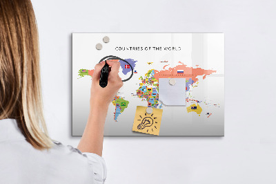 Magnetic board for writing Flag Map