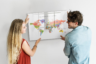 Magnetic board for writing Flag Map